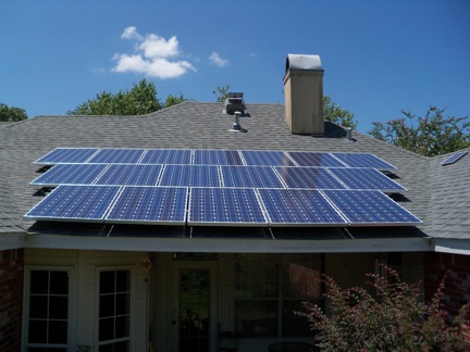 Our roof with solar energy panels in Lafayette Louisiana